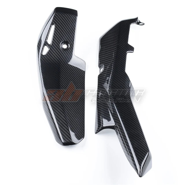 Exhaust Pipe Cover Heatshield Guard Protector Cowling For KwasaKi H2 Full Carbon Fiber 100%