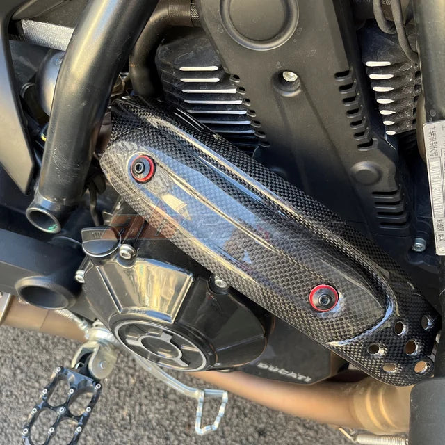 Exhaust Heat Shield Cover For Ducati 1100 1100 Special Sport 2018-2019 Scrambler Full Carbon Fiber 100%