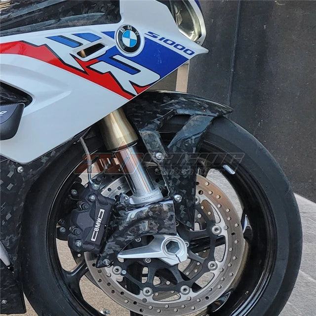 Front Fender Hugger Tire Mudguard Cover Fairing For BMW S1000RR 2019 2023 S1000R 2014+ S1000XR 2016+ Forged Carbon Fiber 100%