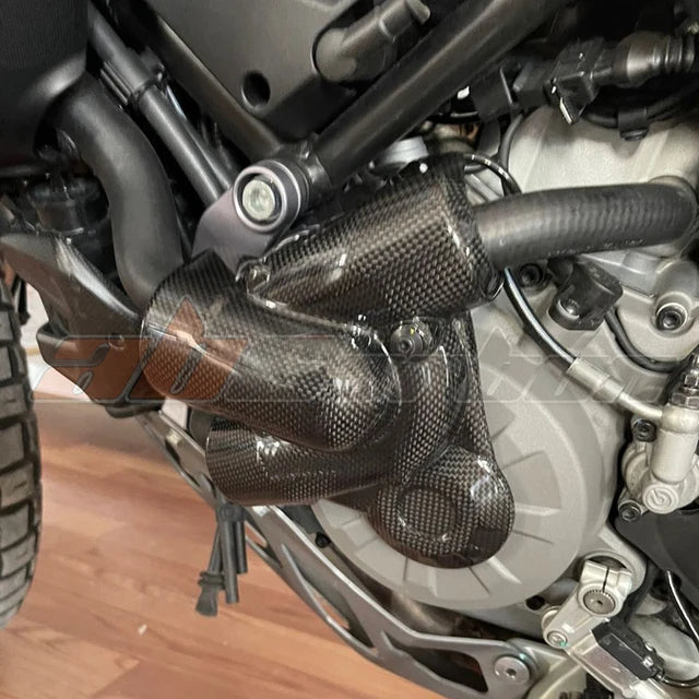 Motorcycle Side Water Coolant Reservoir Pump Cover For Ducati Multistrada 1200 2017-2020 Full Carbon Fiber 100%