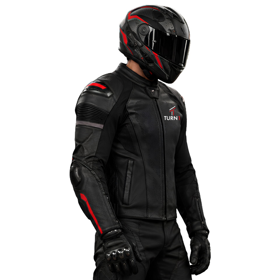 Perforated Leather Motorcycle Racing Jacket with CE Level 2 Armor & TPU Sliders