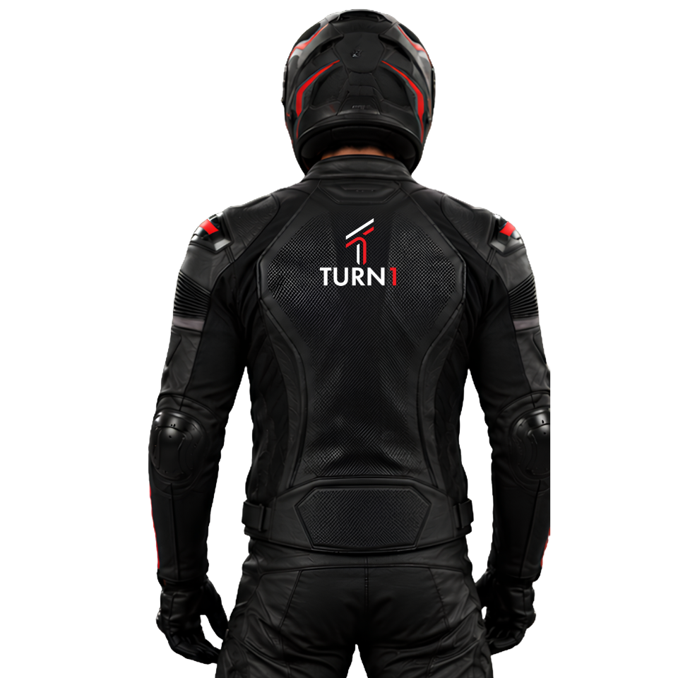 Perforated Leather Motorcycle Racing Jacket with CE Level 2 Armor & TPU Sliders