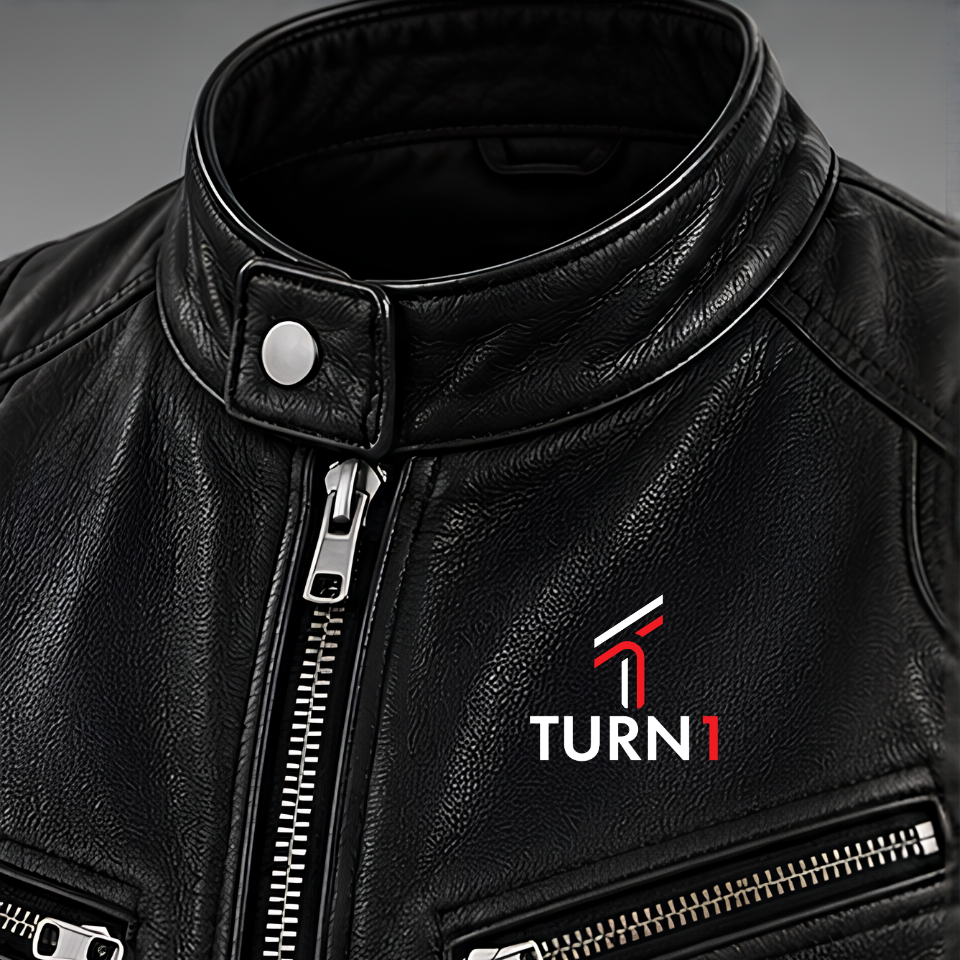 Vintage Full-Grain Leather Motorcycle Jacket – Black Cafe Racer Style