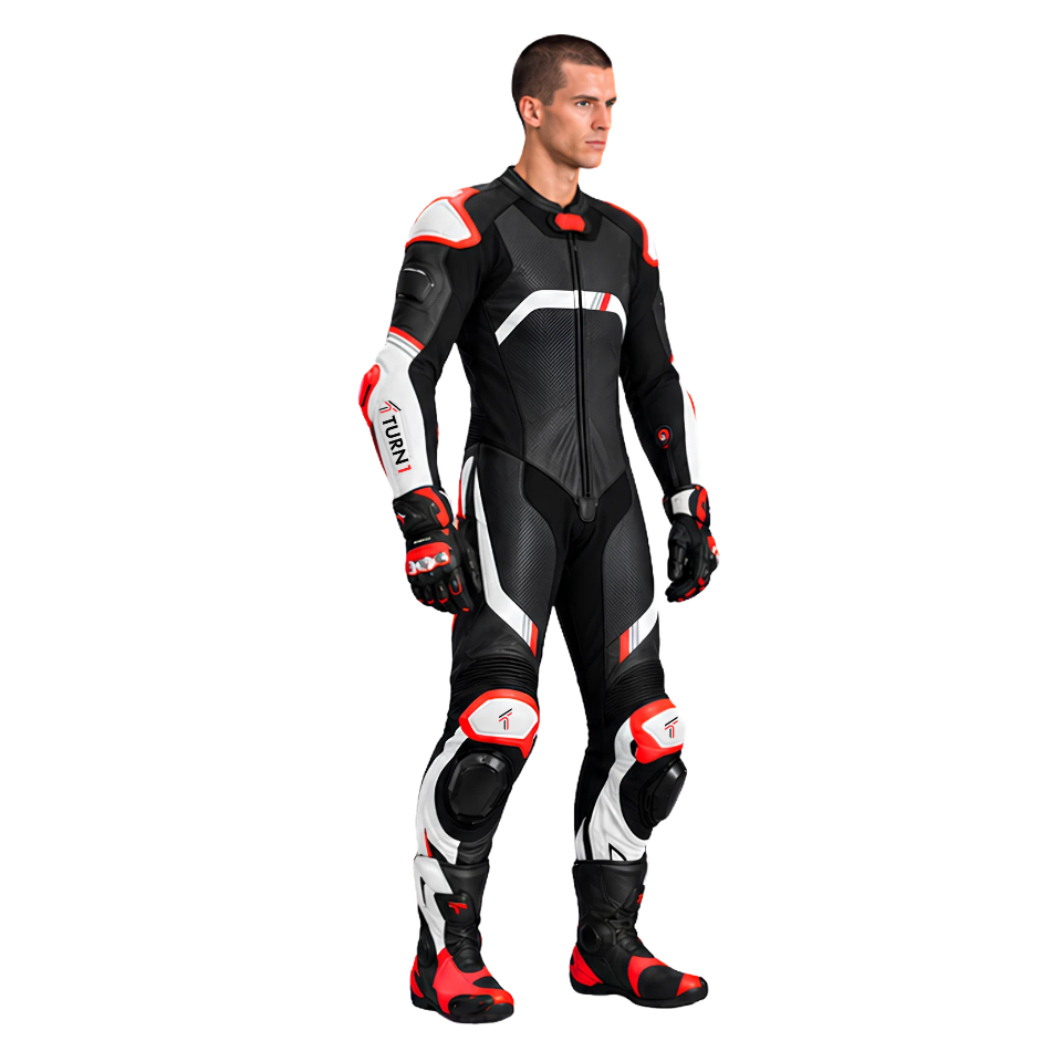 Full-Grain Leather Motorcycle Racing Suit with CE Level 2 Armor