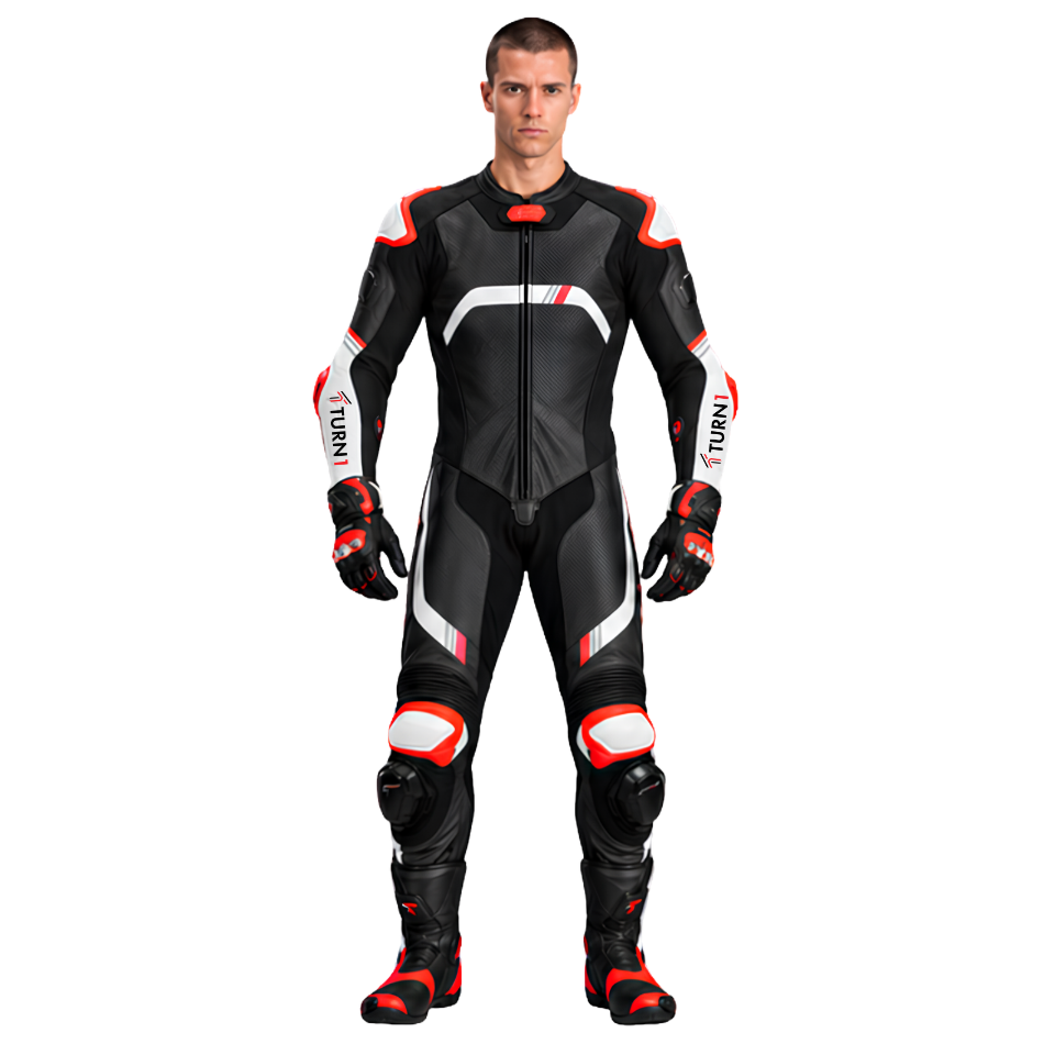 Full-Grain Leather Motorcycle Racing Suit with CE Level 2 Armor
