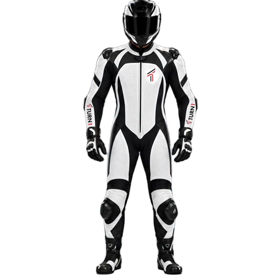 Perforated Leather Motorcycle Racing Suit with CE Level 2 Armor