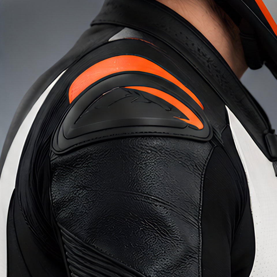 Full-Grain Leather Motorcycle Racing Suit with CE Armor & Detachable Knee Sliders