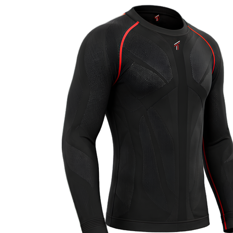 Motorcycle Compression Base Layer Shirt with Breathable Lycra & Neoprene
