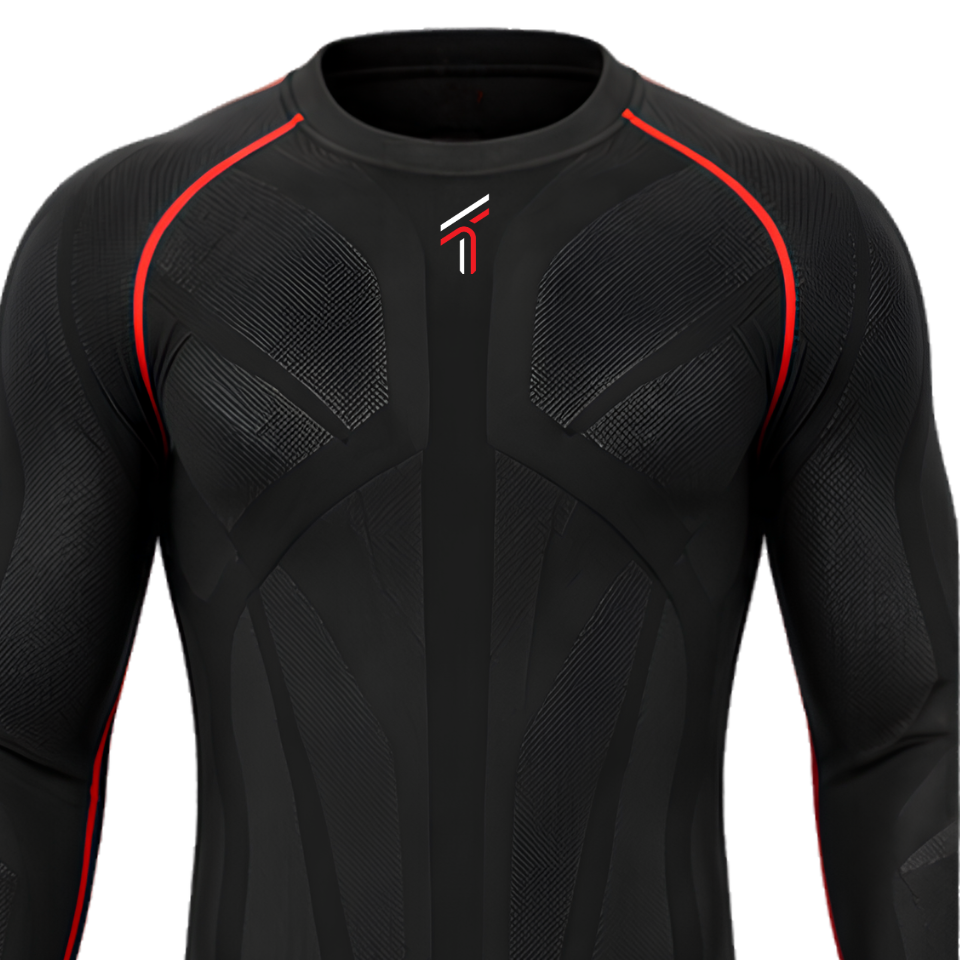 Motorcycle Compression Base Layer Shirt with Breathable Lycra & Neoprene