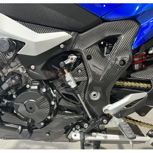 Side Frame Cover Protection Frame Cover Trim Spoiler For BMW S1000XR 2020 2023 Full Carbon Fiber 100%